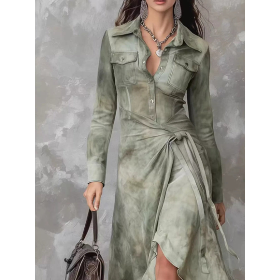 High-Low Long Sleeve Dress Apparel and Accessories