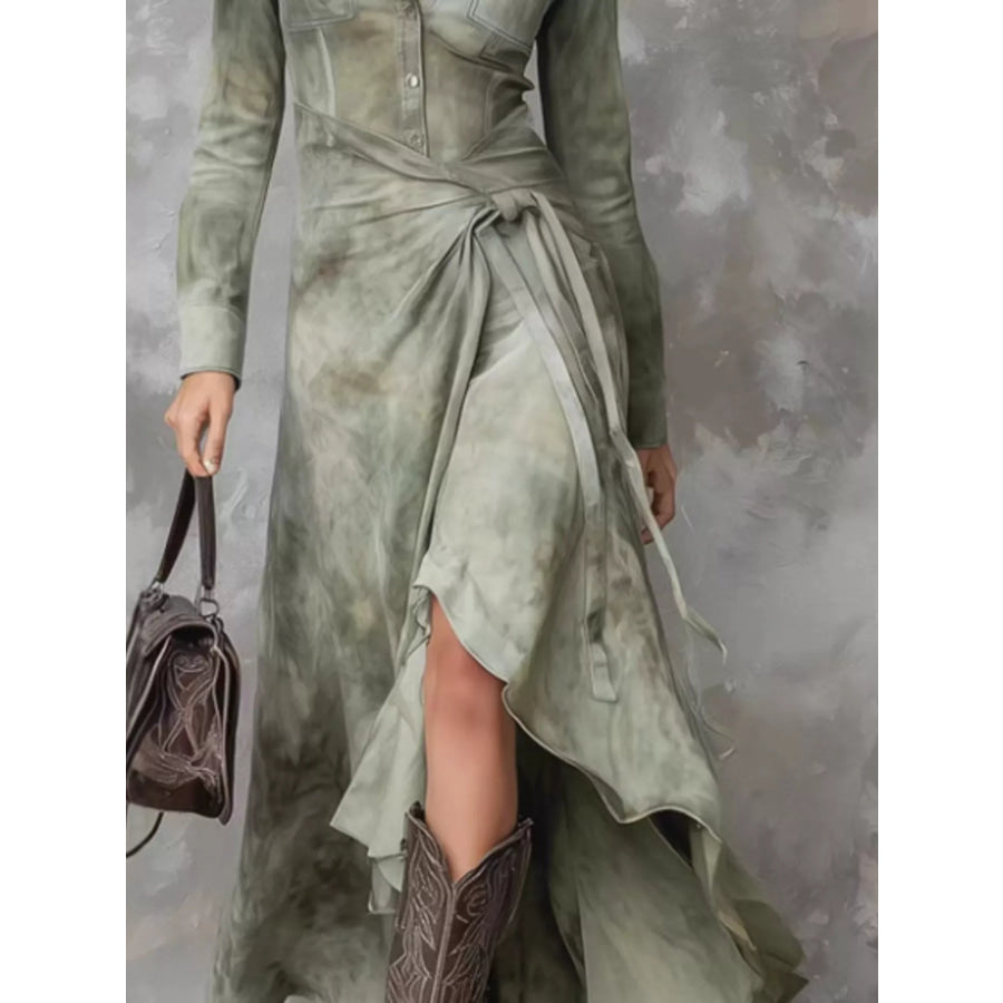High-Low Long Sleeve Dress Apparel and Accessories