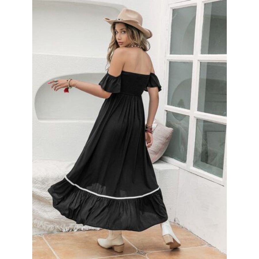 High - Low Off - Shoulder Dress Apparel and Accessories