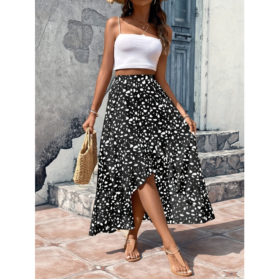 High - Low Printed Skirt Apparel and Accessories