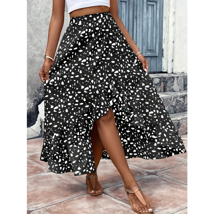 High - Low Printed Skirt Apparel and Accessories
