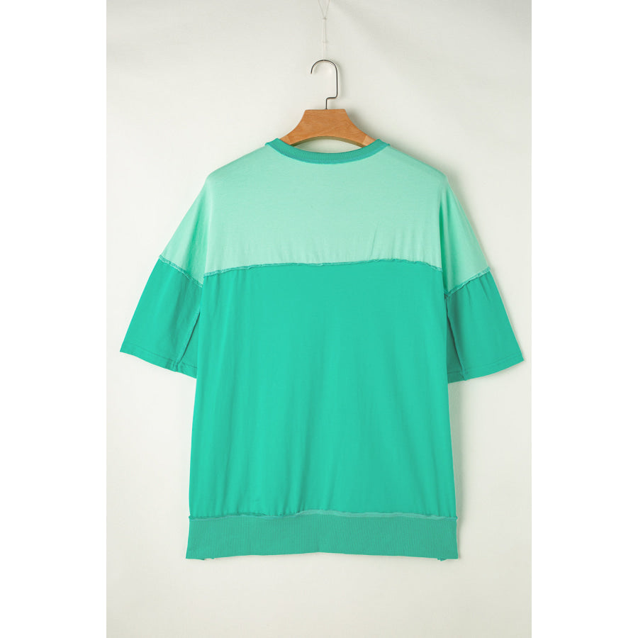 High-Low Round Neck Half Sleeve T-Shirt Apparel and Accessories