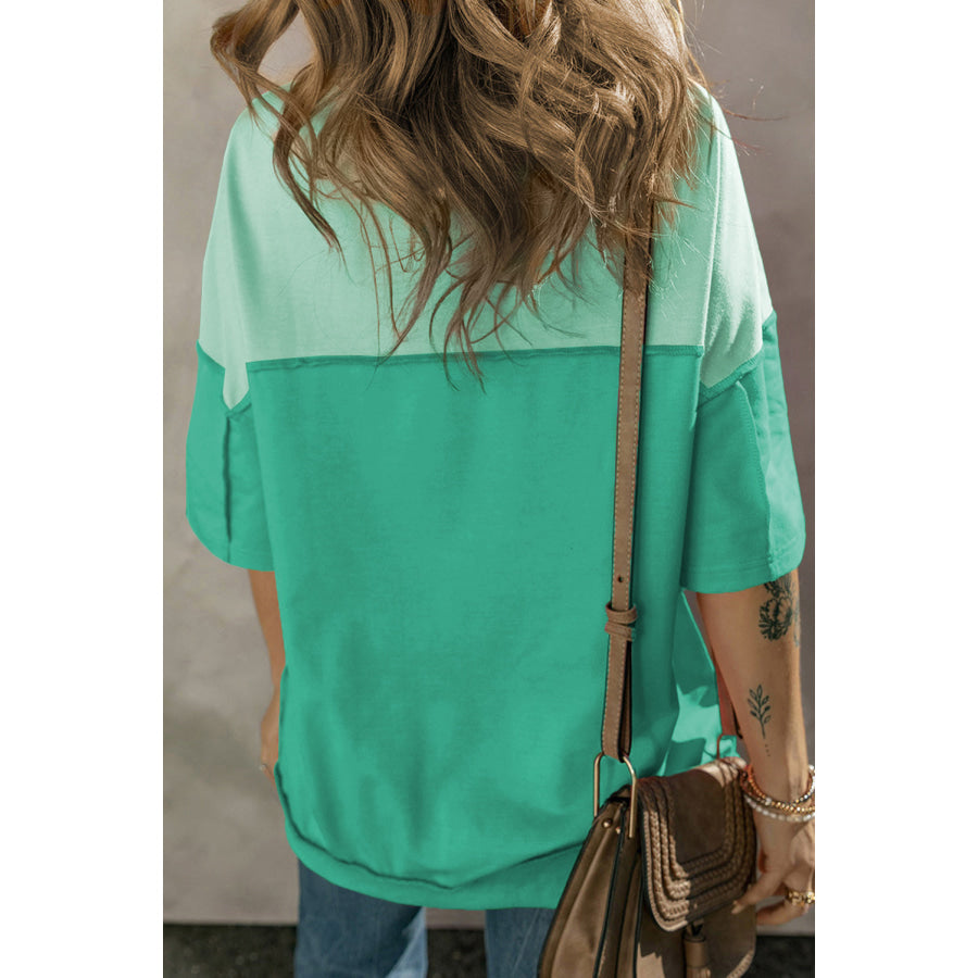 High-Low Round Neck Half Sleeve T-Shirt Apparel and Accessories