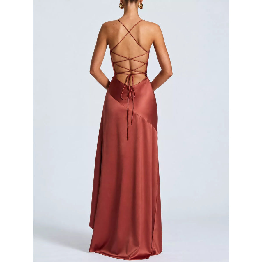 High-Low Ruffle Hem Evening Dress Apparel and Accessories
