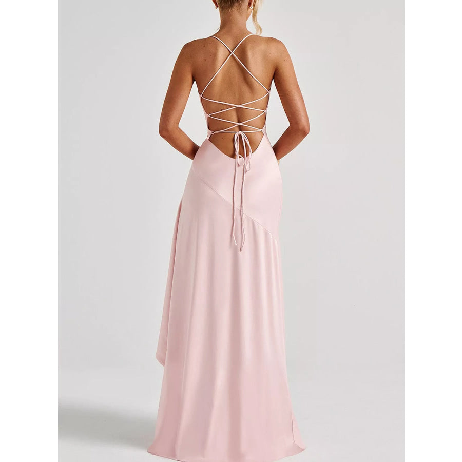High-Low Ruffle Hem Evening Dress Apparel and Accessories