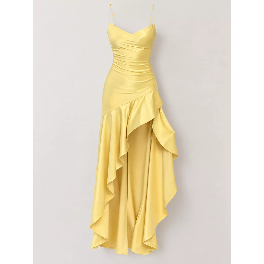 High-Low Ruffle Hem Evening Dress Apparel and Accessories