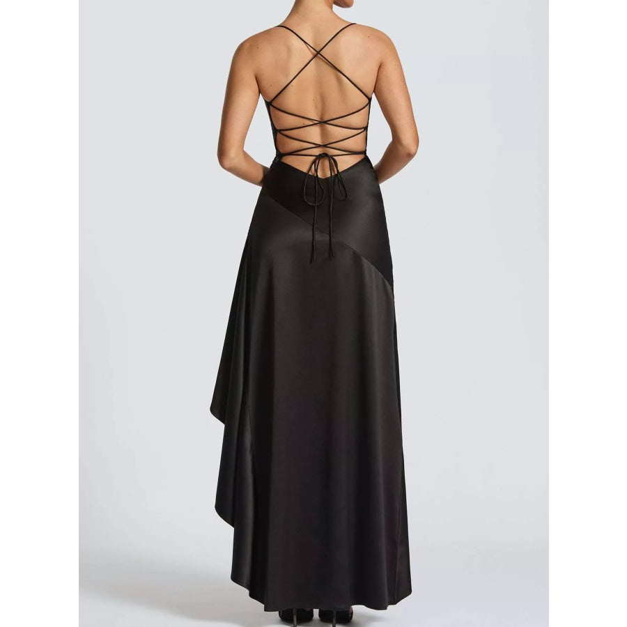 High-Low Ruffle Hem Evening Dress Apparel and Accessories