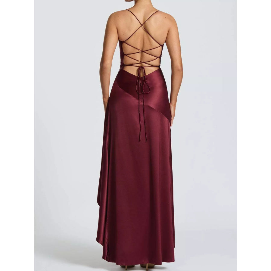 High-Low Ruffle Hem Evening Dress Apparel and Accessories