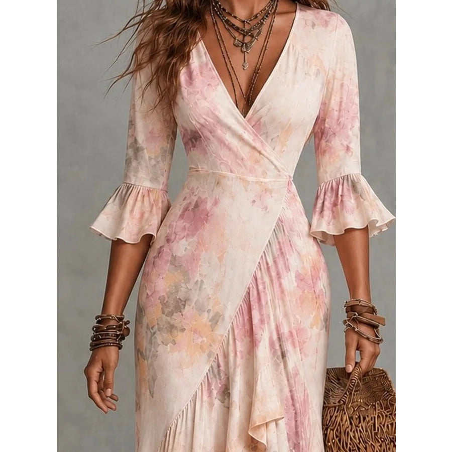 High-Low Ruffled Maxi Dress Apparel and Accessories