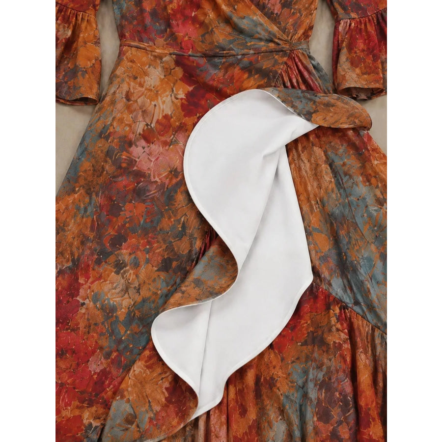 High-Low Ruffled Maxi Dress Apparel and Accessories