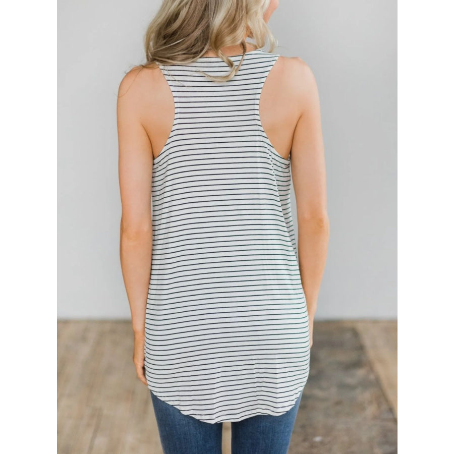 High - Low Striped Tank Apparel and Accessories