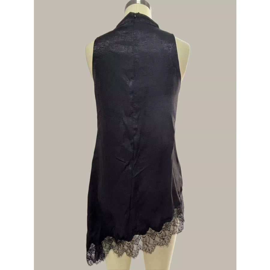 High Neck Lace Trim Cami Apparel and Accessories