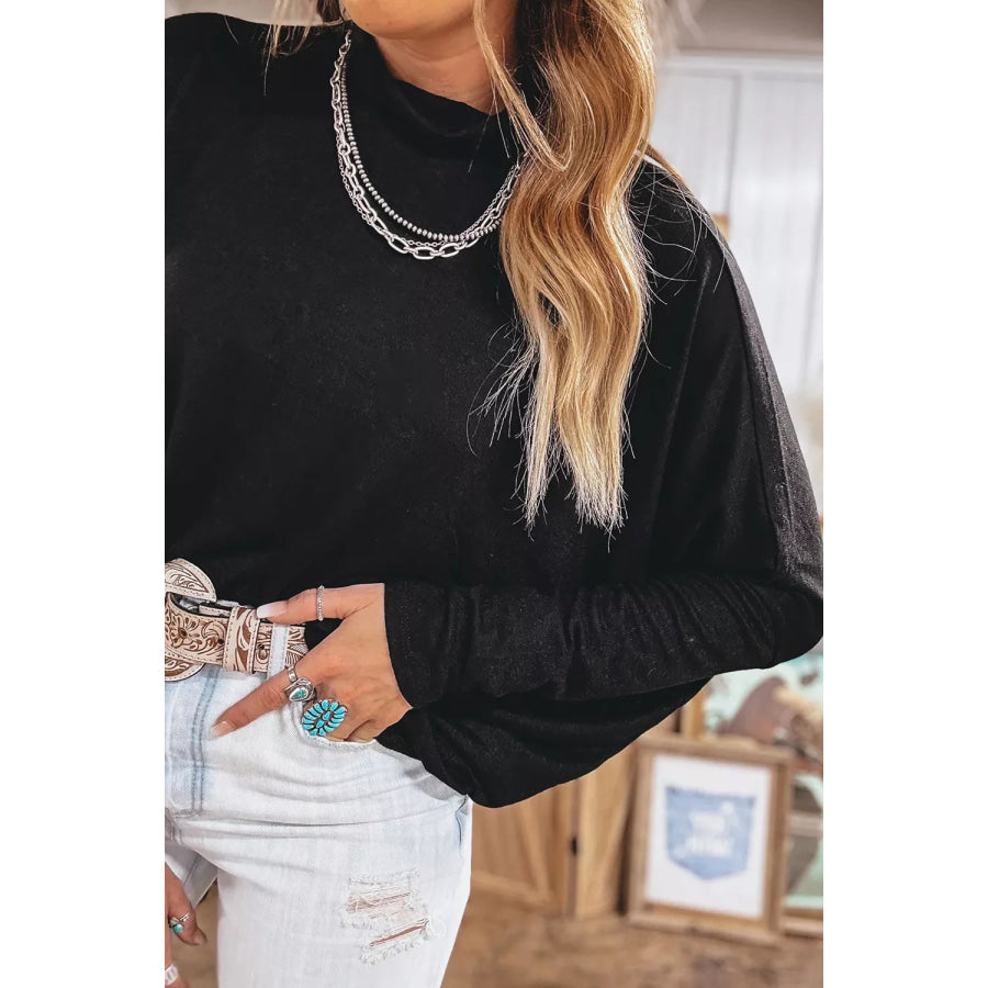 High Neck Long Sleeve Top Apparel and Accessories