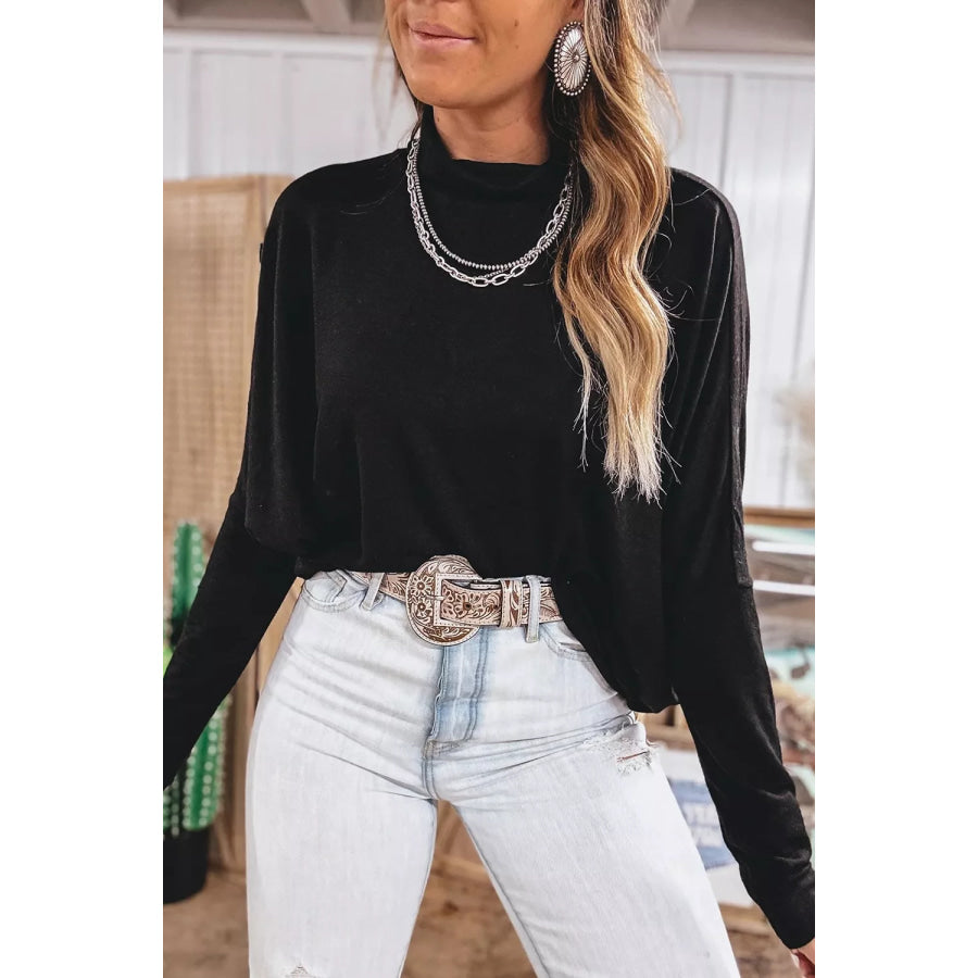 High Neck Long Sleeve Top Apparel and Accessories