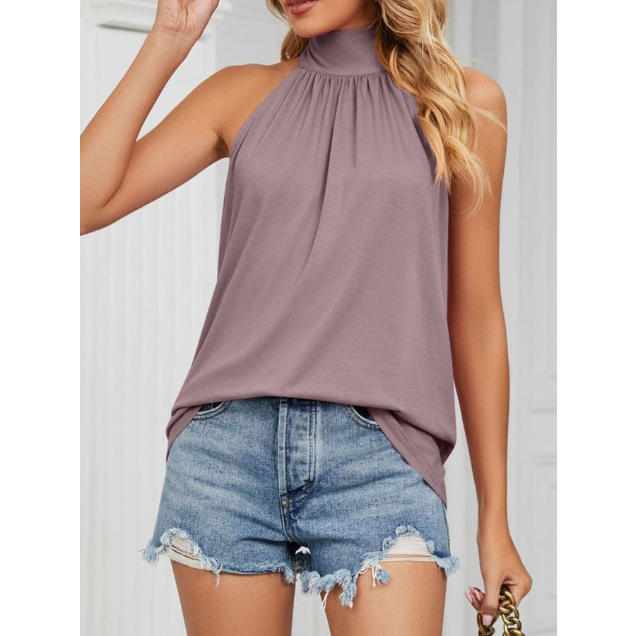 High Neck Tie Back Cami Apparel and Accessories