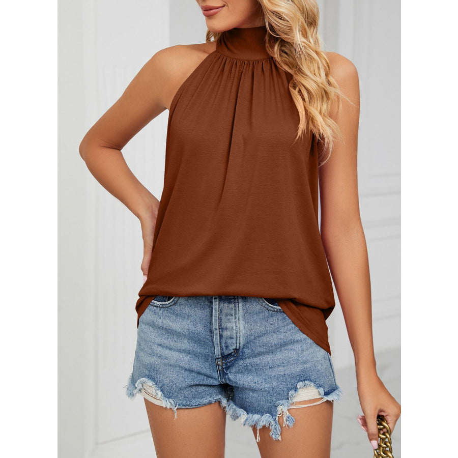 High Neck Tie Back Cami Apparel and Accessories