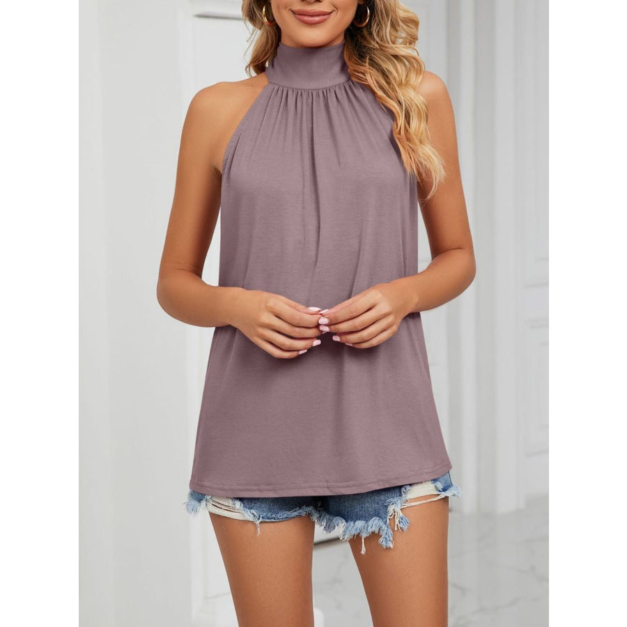 High Neck Tie Back Cami Apparel and Accessories