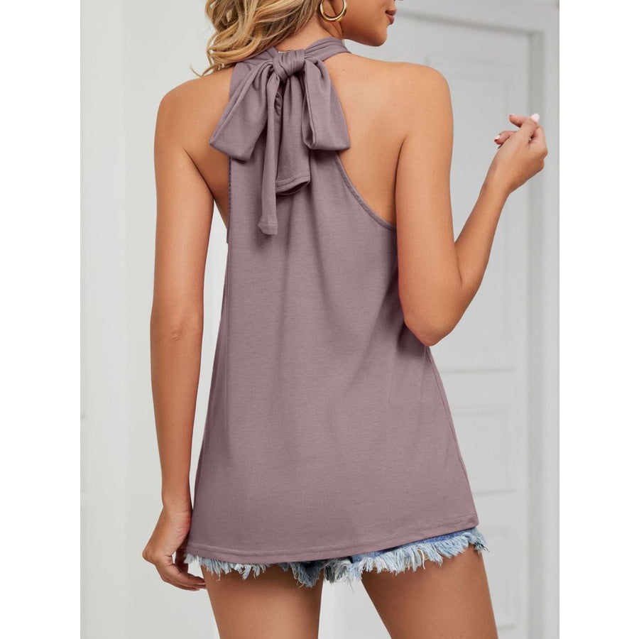 High Neck Tie Back Cami Apparel and Accessories