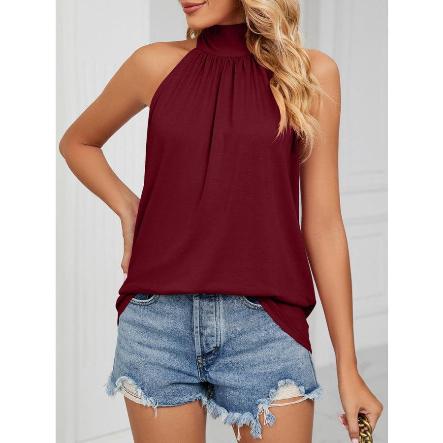 High Neck Tie Back Cami Apparel and Accessories