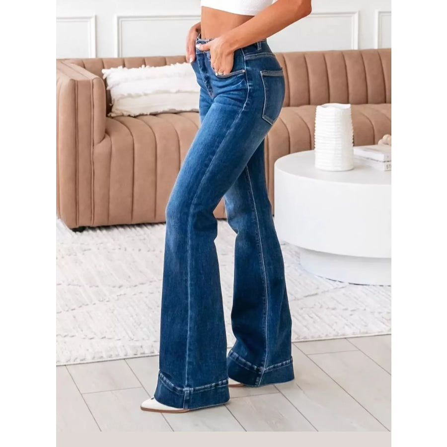 High-Rise Flare Leg Jeans Apparel and Accessories
