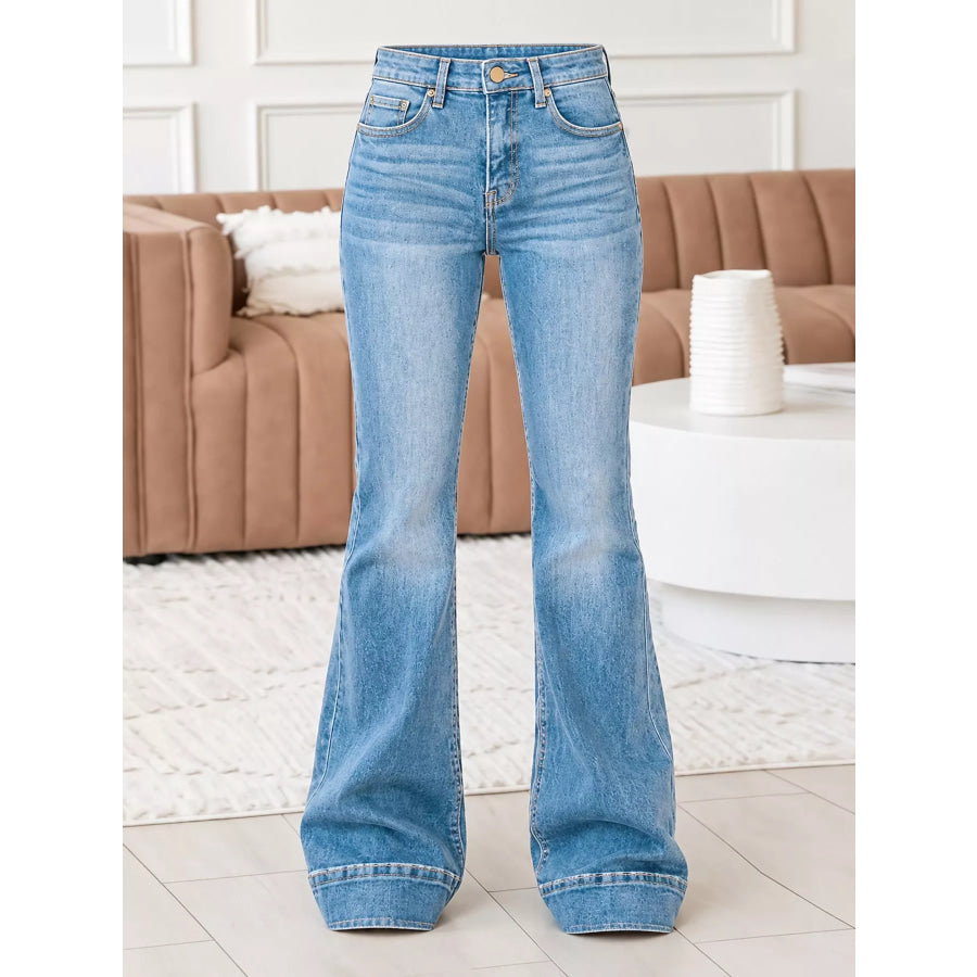 High-Rise Flare Leg Jeans Apparel and Accessories