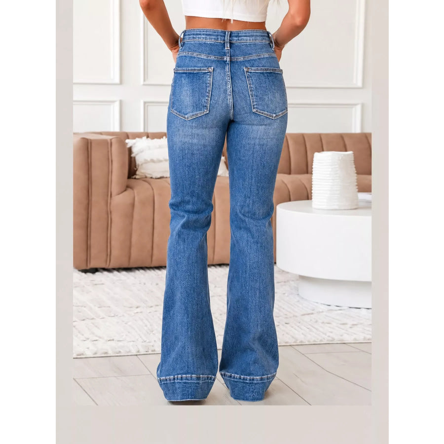 High-Rise Flare Leg Jeans Apparel and Accessories