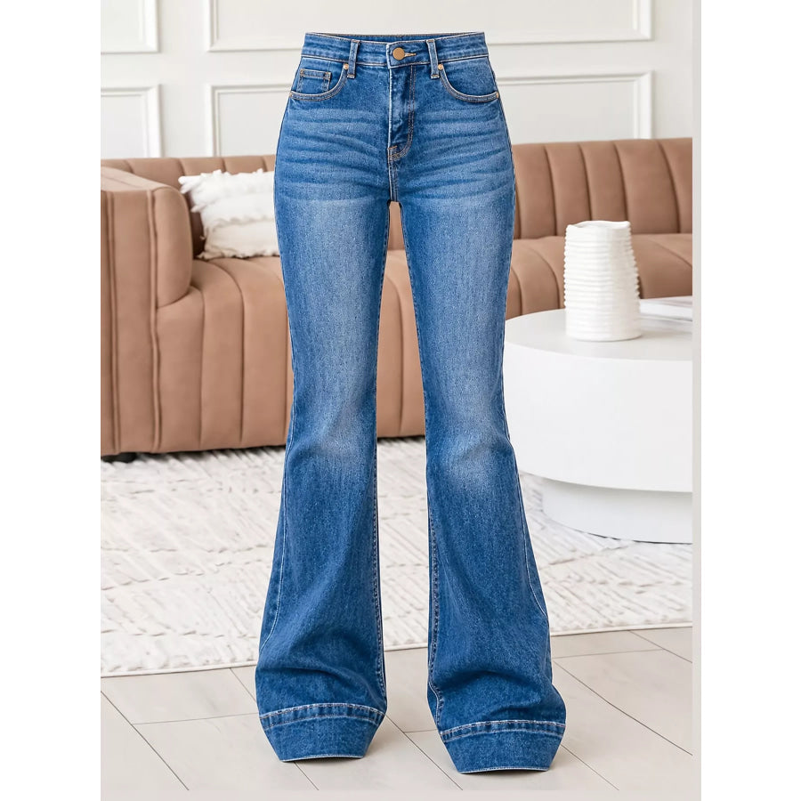 High-Rise Flare Leg Jeans Apparel and Accessories