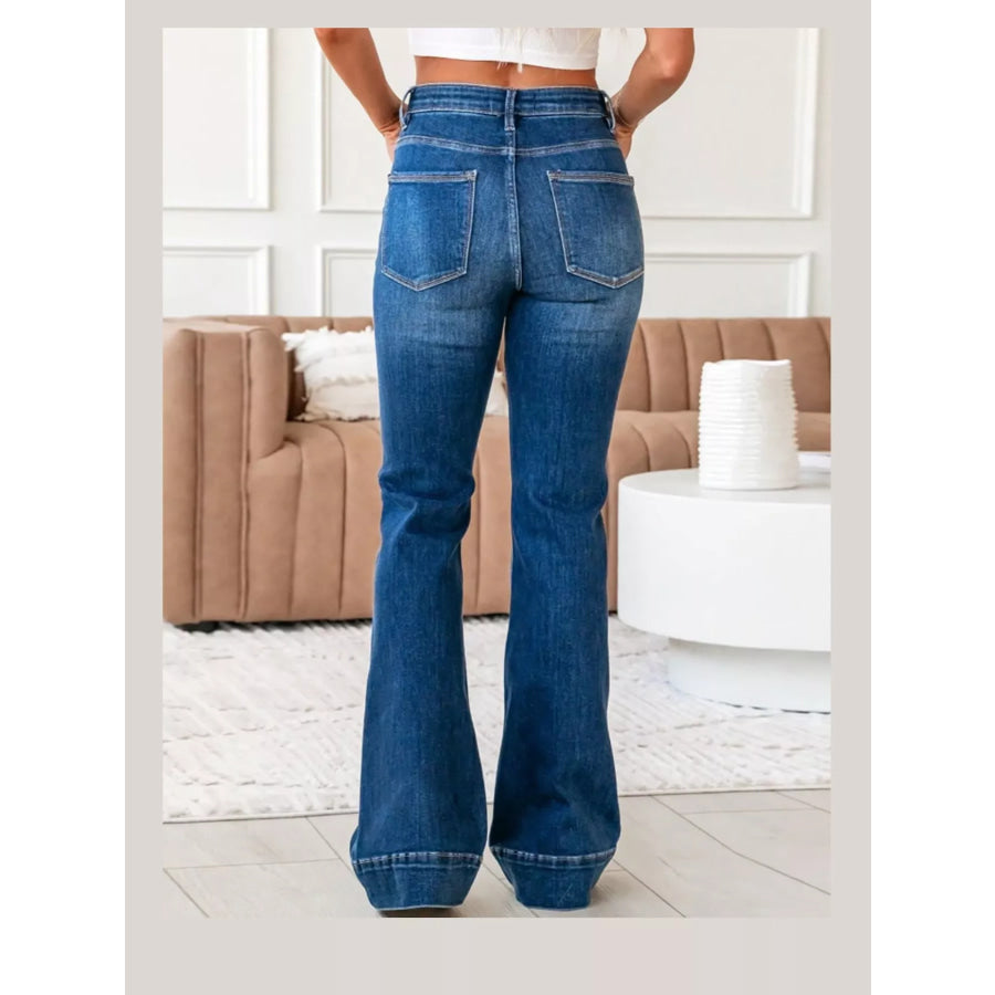 High-Rise Flare Leg Jeans Apparel and Accessories