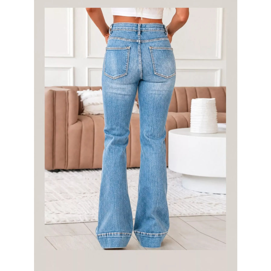 High-Rise Flare Leg Jeans Apparel and Accessories