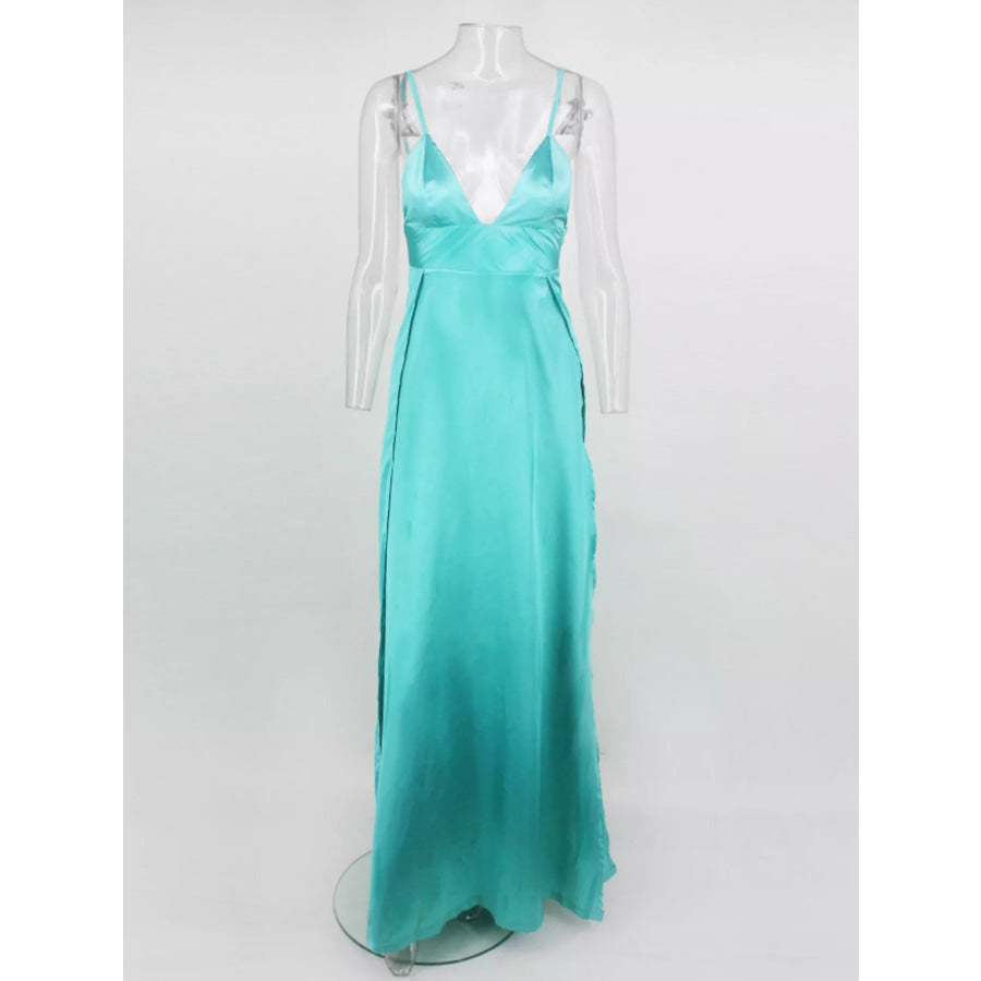 High-Slit Spaghetti Strap Maxi Dress Apparel and Accessories