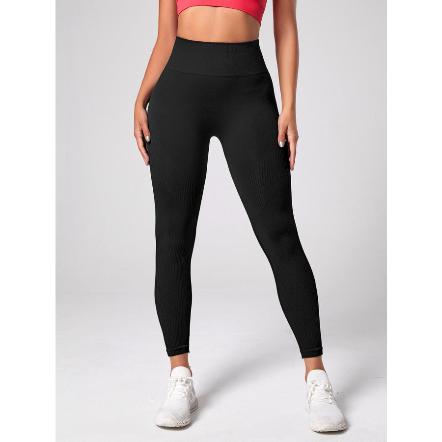 High Waist Active Leggings Black / S Apparel and Accessories