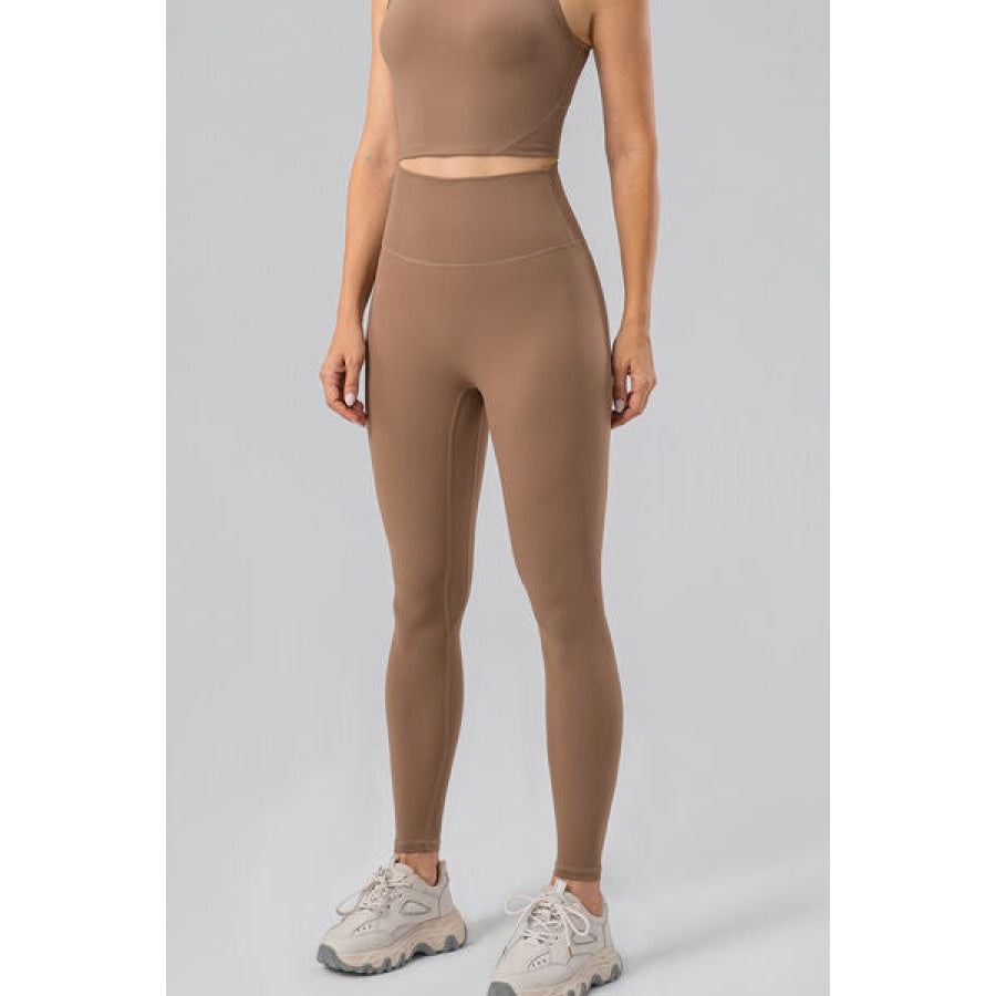 High Waist Active Leggings Camel / S Clothing