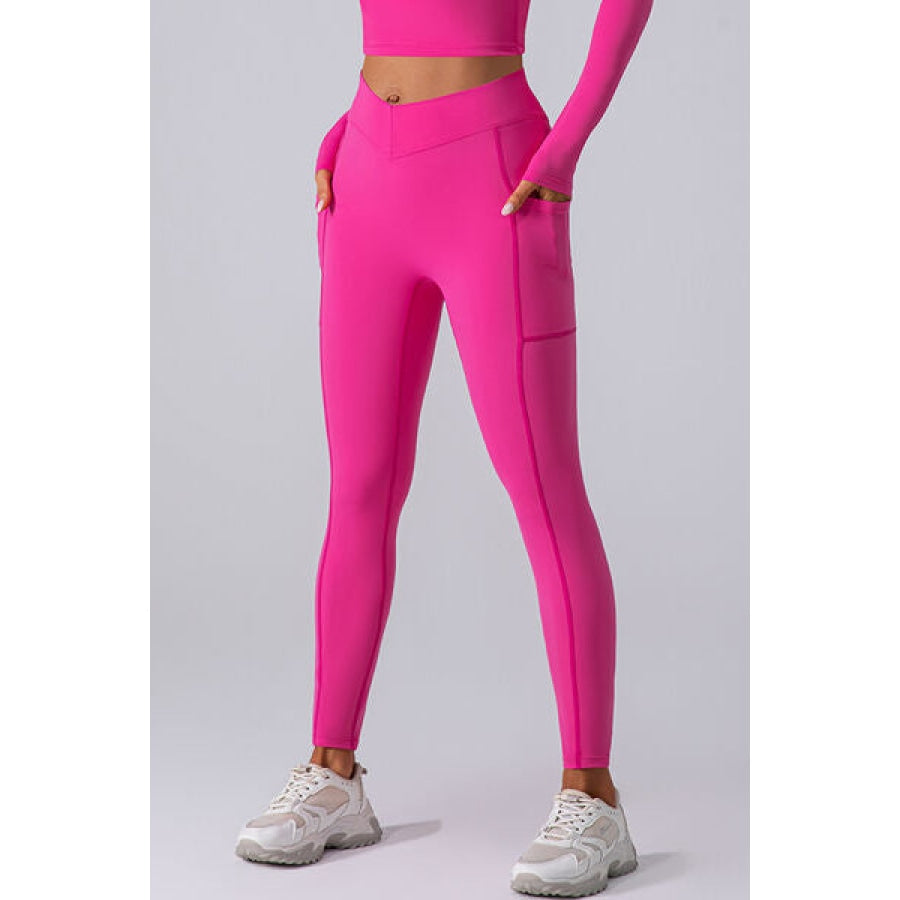 High Waist Active Leggings with Pockets Apparel and Accessories