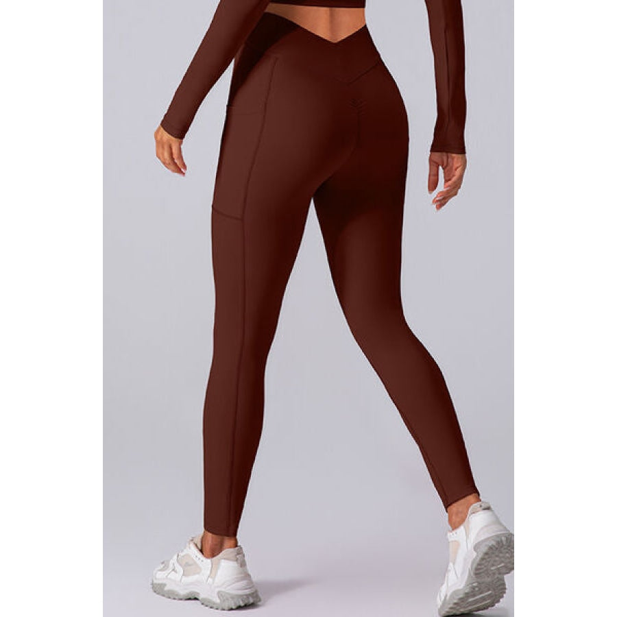 High Waist Active Leggings with Pockets Apparel and Accessories