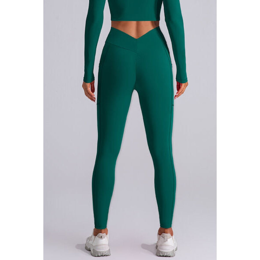 High Waist Active Leggings with Pockets Apparel and Accessories