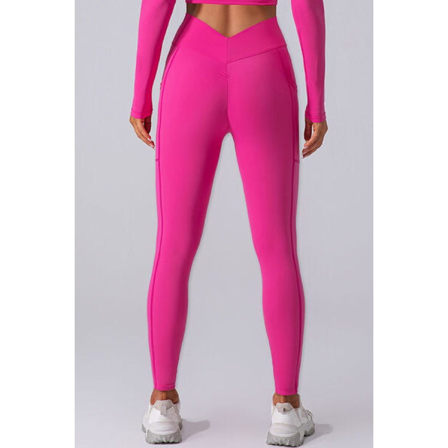 High Waist Active Leggings with Pockets Apparel and Accessories