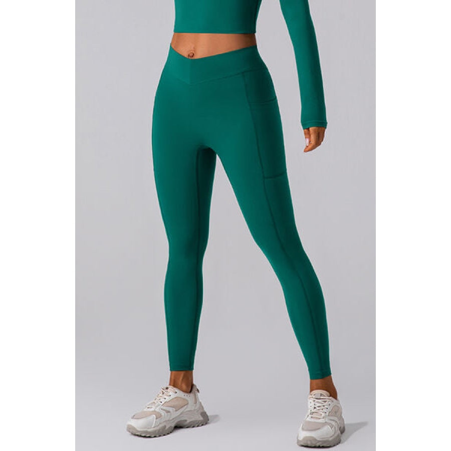 High Waist Active Leggings with Pockets Apparel and Accessories