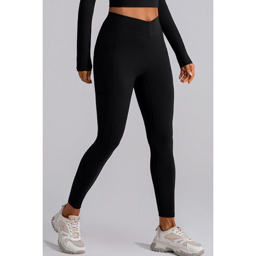 High Waist Active Leggings with Pockets Apparel and Accessories