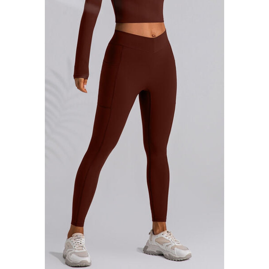 High Waist Active Leggings with Pockets Apparel and Accessories