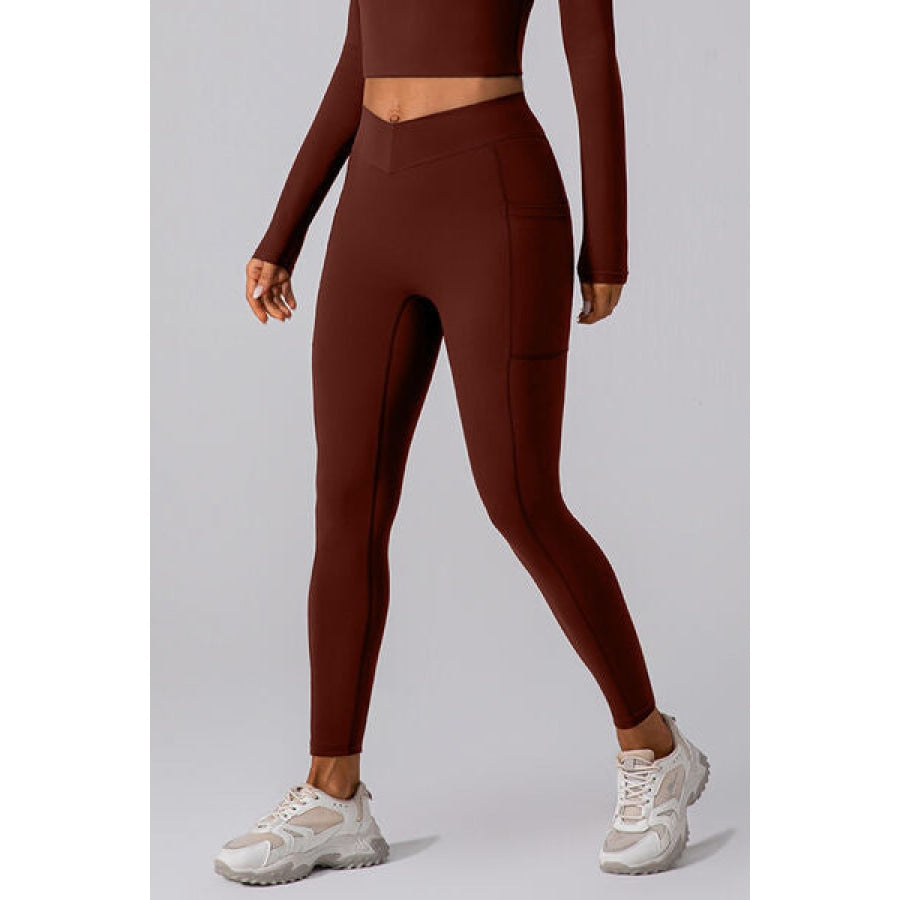 High Waist Active Leggings with Pockets Apparel and Accessories