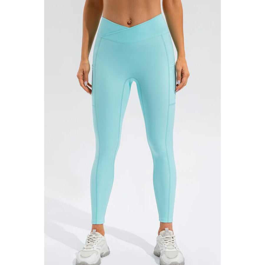 High Waist Active Leggings with Pockets Clothing