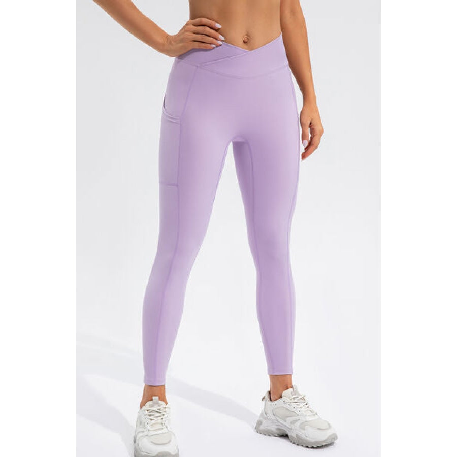 High Waist Active Leggings with Pockets Clothing