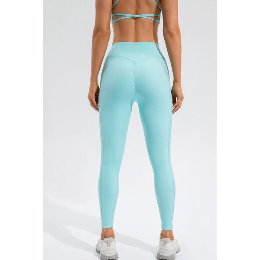 High Waist Active Leggings with Pockets Clothing