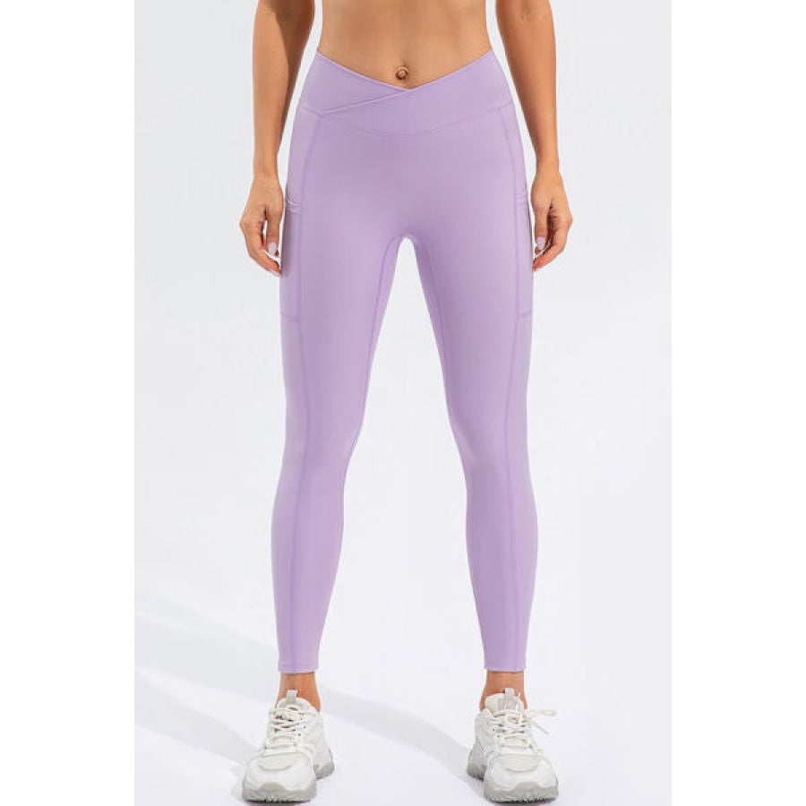 High Waist Active Leggings with Pockets Clothing