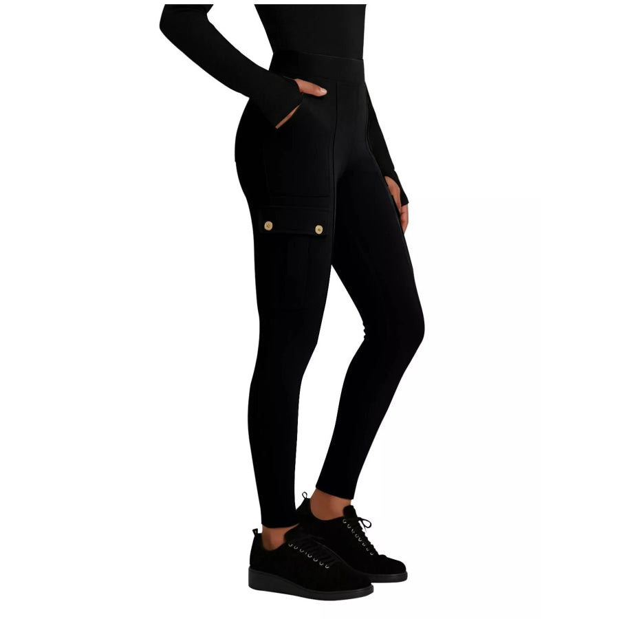 High Waist Active Pants Black / S Apparel and Accessories