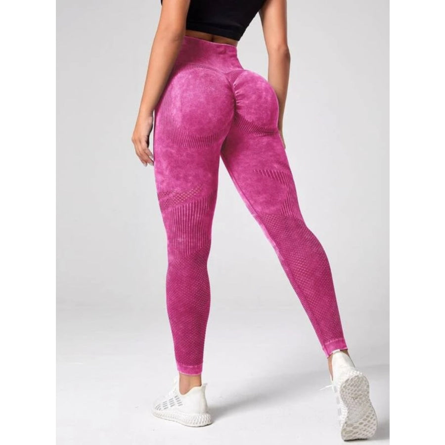 High Waist Active Pants Deep Rose / S Apparel and Accessories
