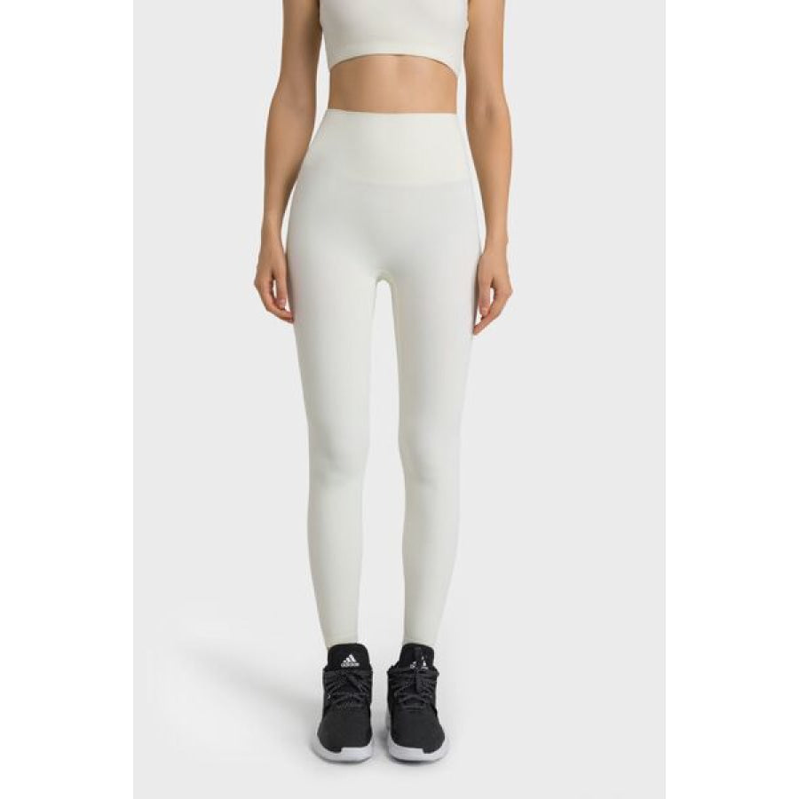 High Waist Active Pants White / One Size Clothing