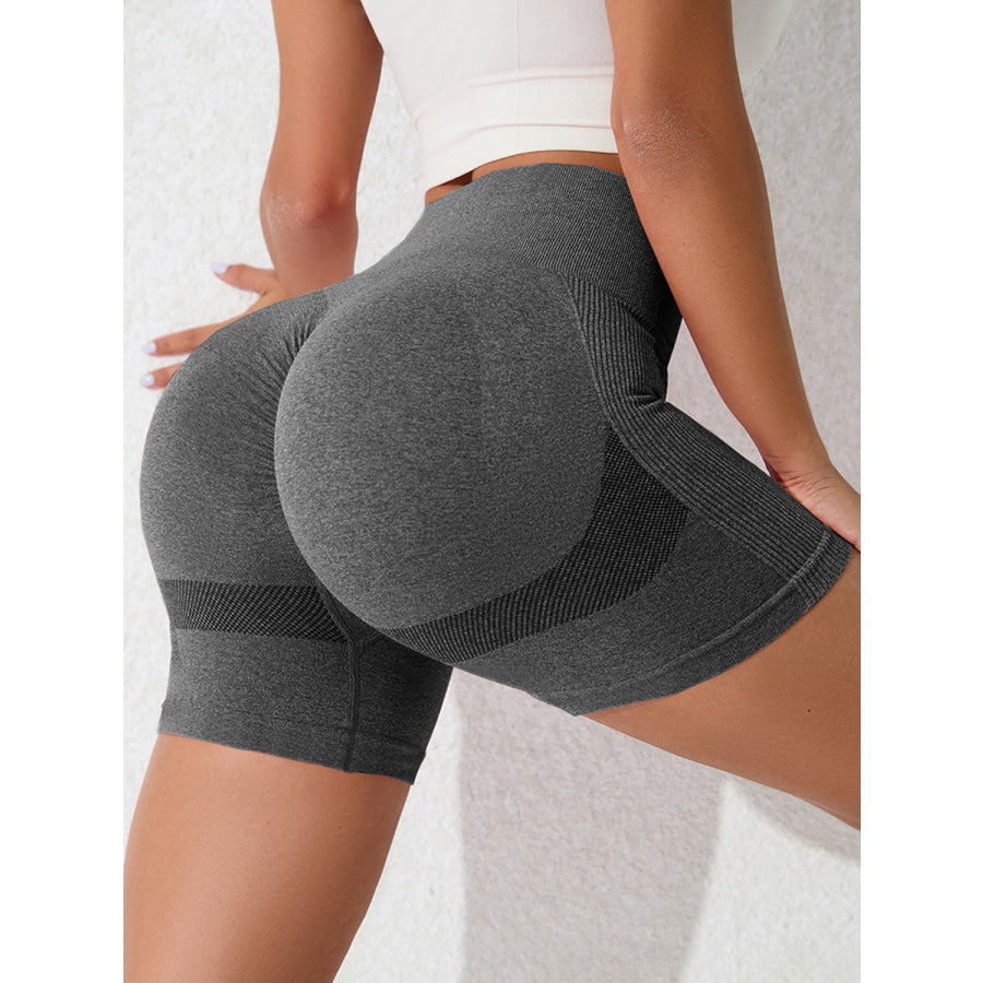 High Waist Active Shorts Dark Gray / S Apparel and Accessories