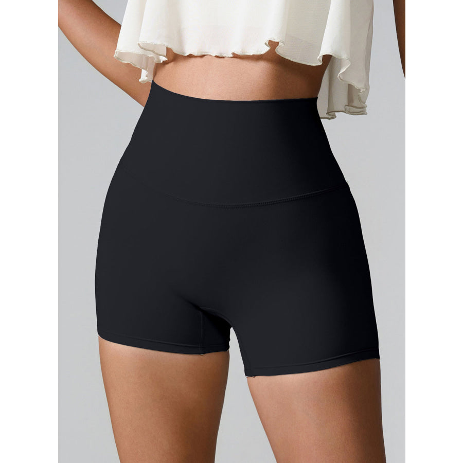 High Waist Active Shorts Black / S Apparel and Accessories