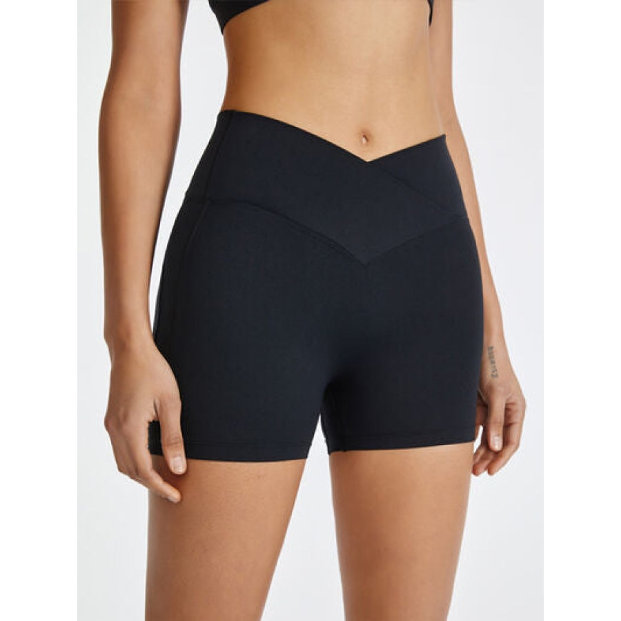 High Waist Active Shorts Black / S Apparel and Accessories